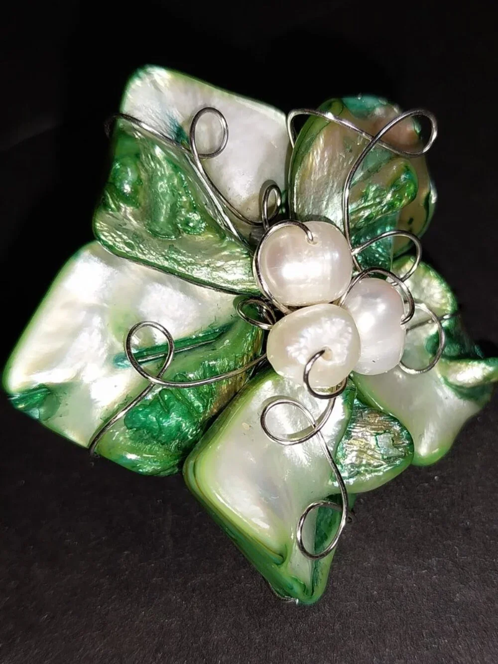 Shell Pearl Adjustable Ring